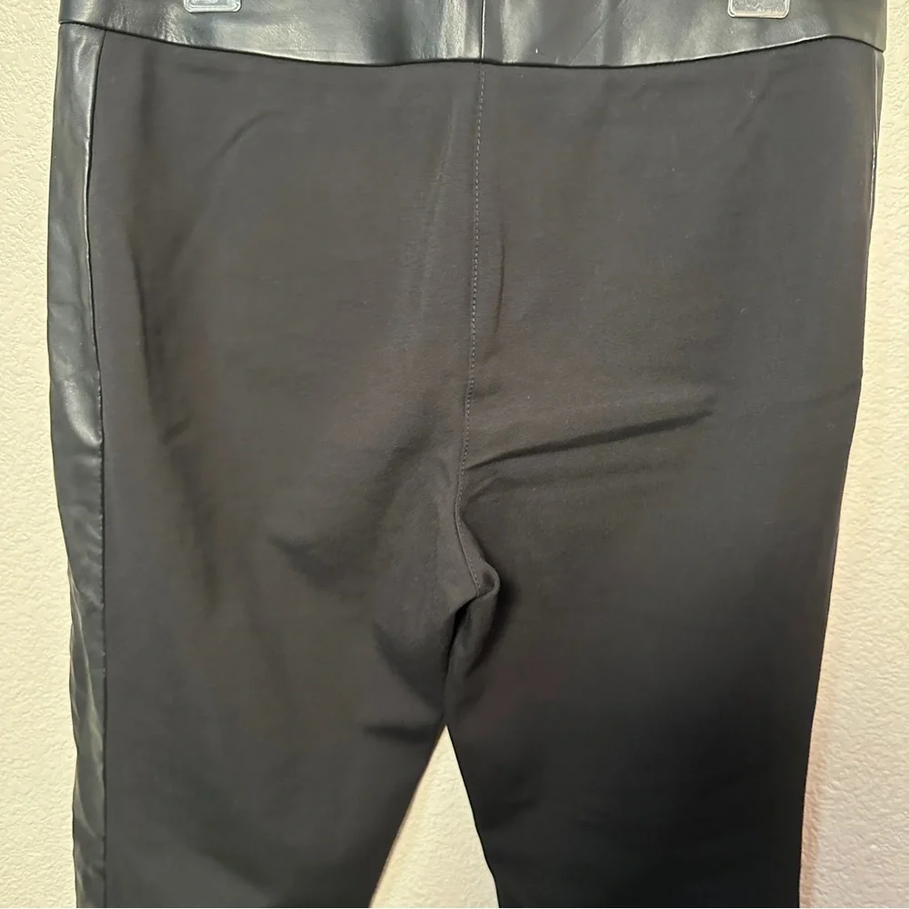 Tory Burch‎ Mabely Pants Faux Leather Side Sz Medium